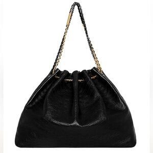 Rebecca Minkoff NWT Black Leather Gold Black Slouchy Chain Shoulder Tote Handbag